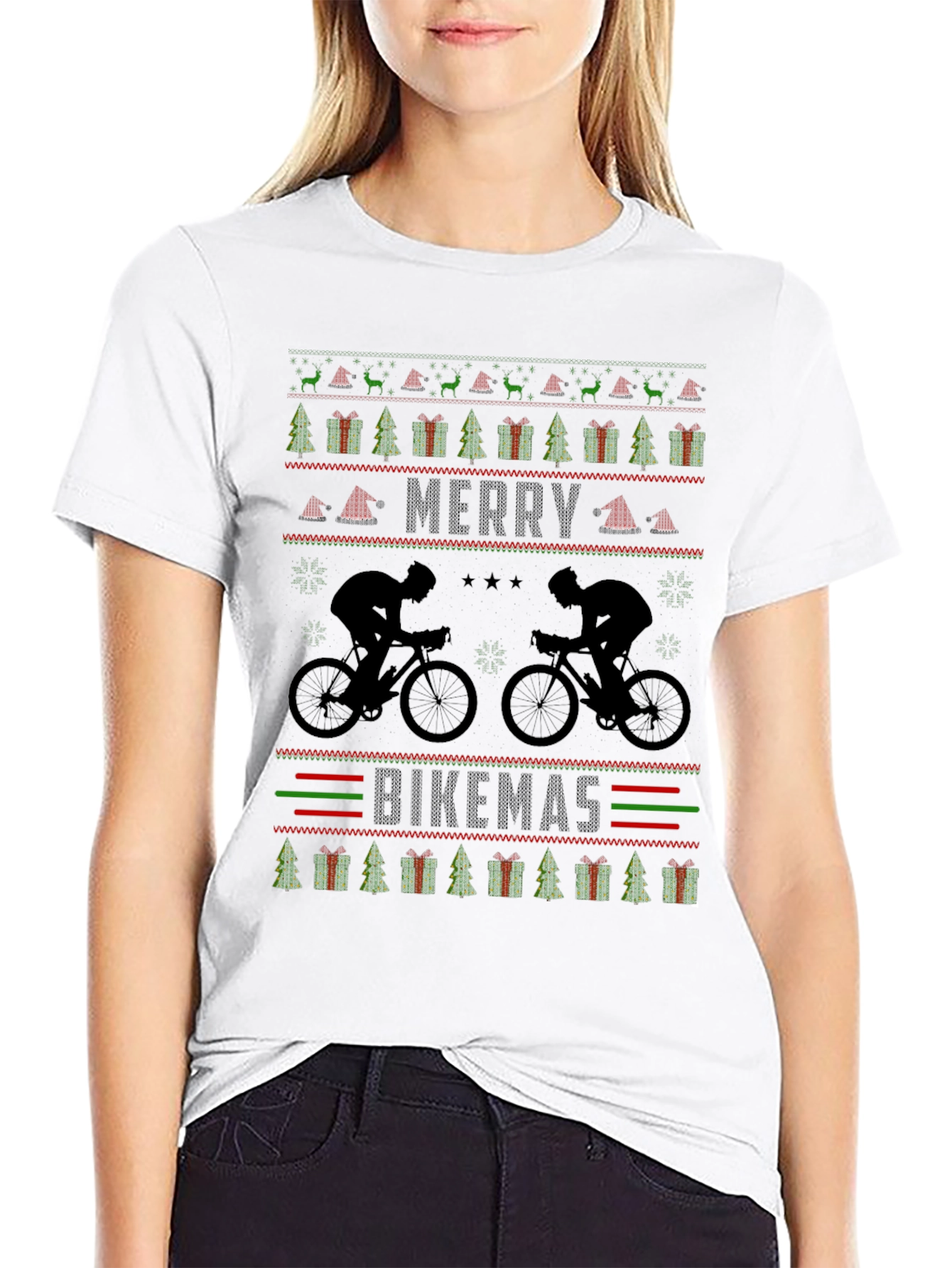 Merry Bikemas Ugly Christmas Sweater T-Shirt