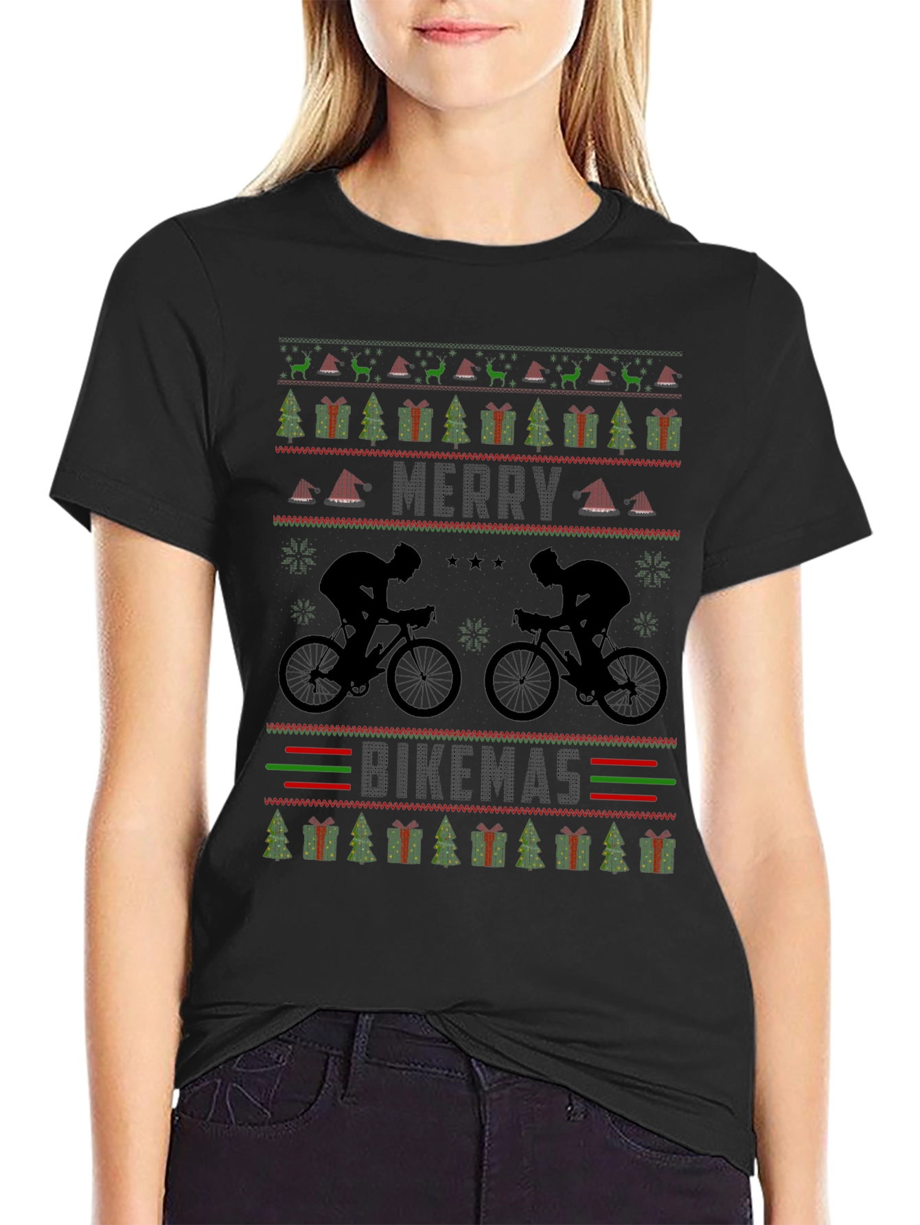 Merry Bikemas Ugly Christmas Sweater T-Shirt