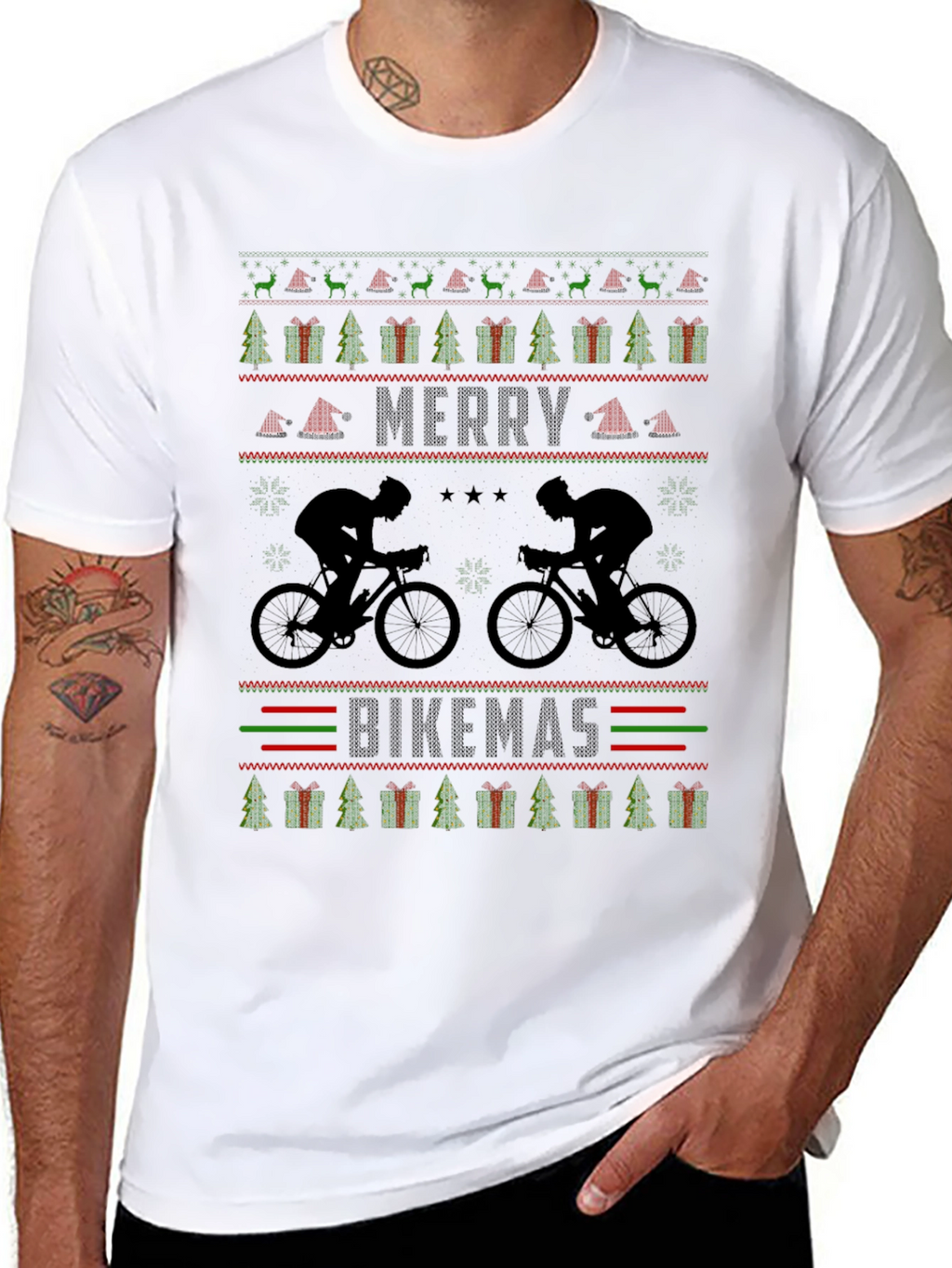 Merry Bikemas Ugly Christmas Sweater T-Shirt