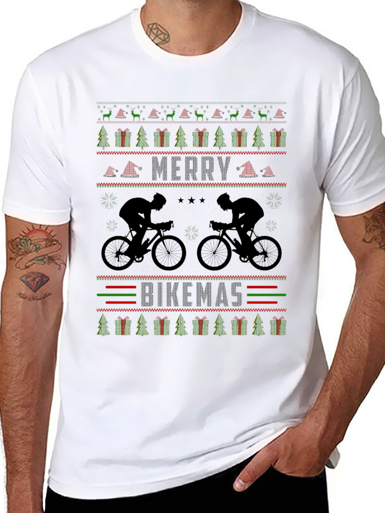 Merry Bikemas Ugly Christmas Sweater T-Shirt