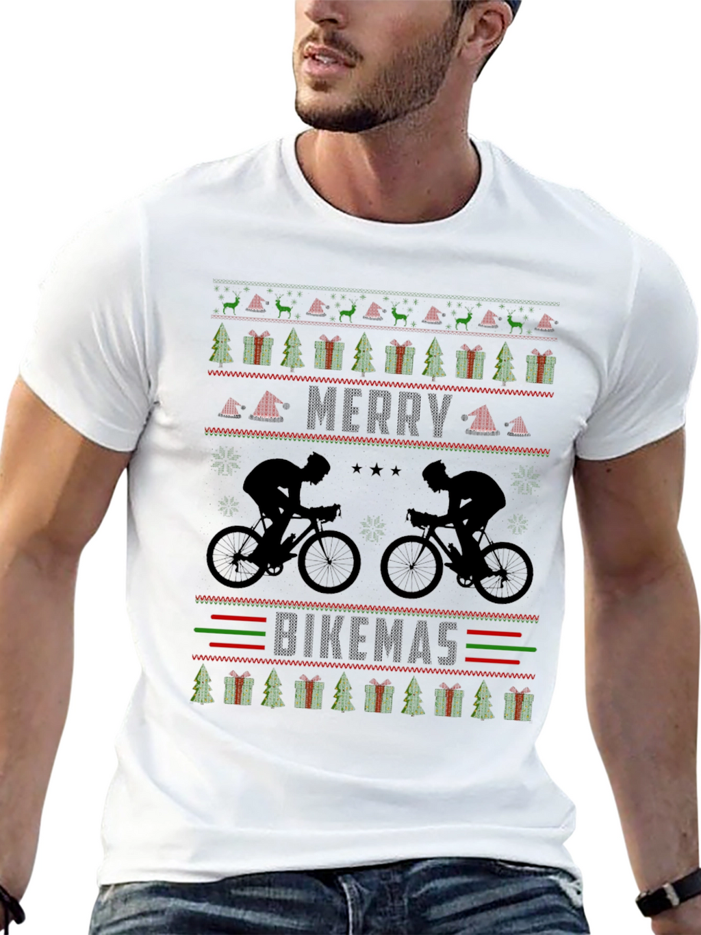 Merry Bikemas Ugly Christmas Sweater T-Shirt