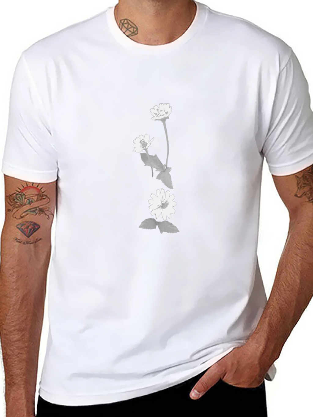 Floral Graphic Tee - Black Casual Comfort