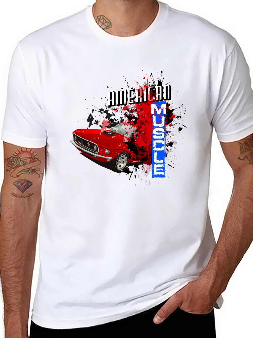 American Muscle Car Graphic T-Shirt - Black