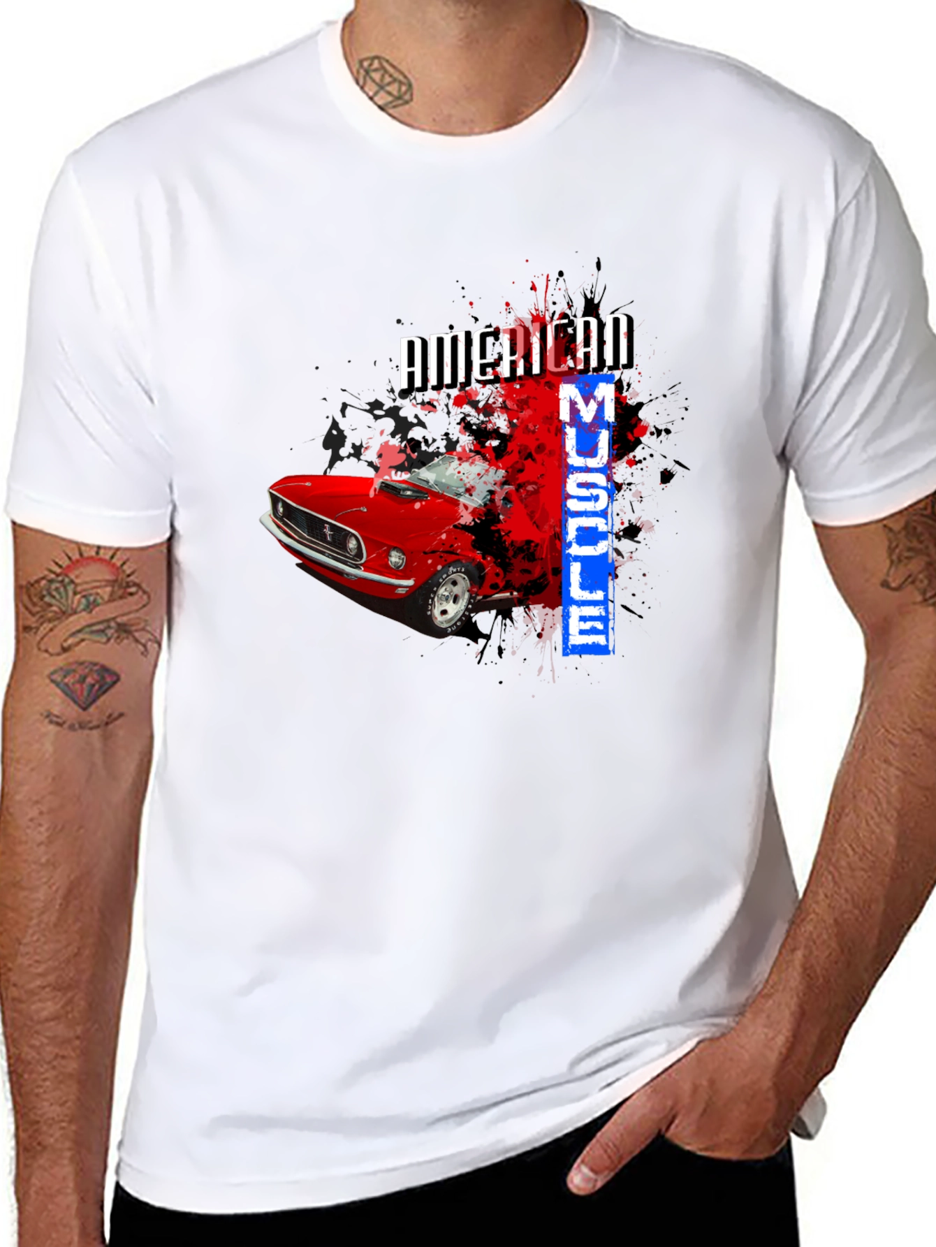 American Muscle Car Graphic T-Shirt - Black