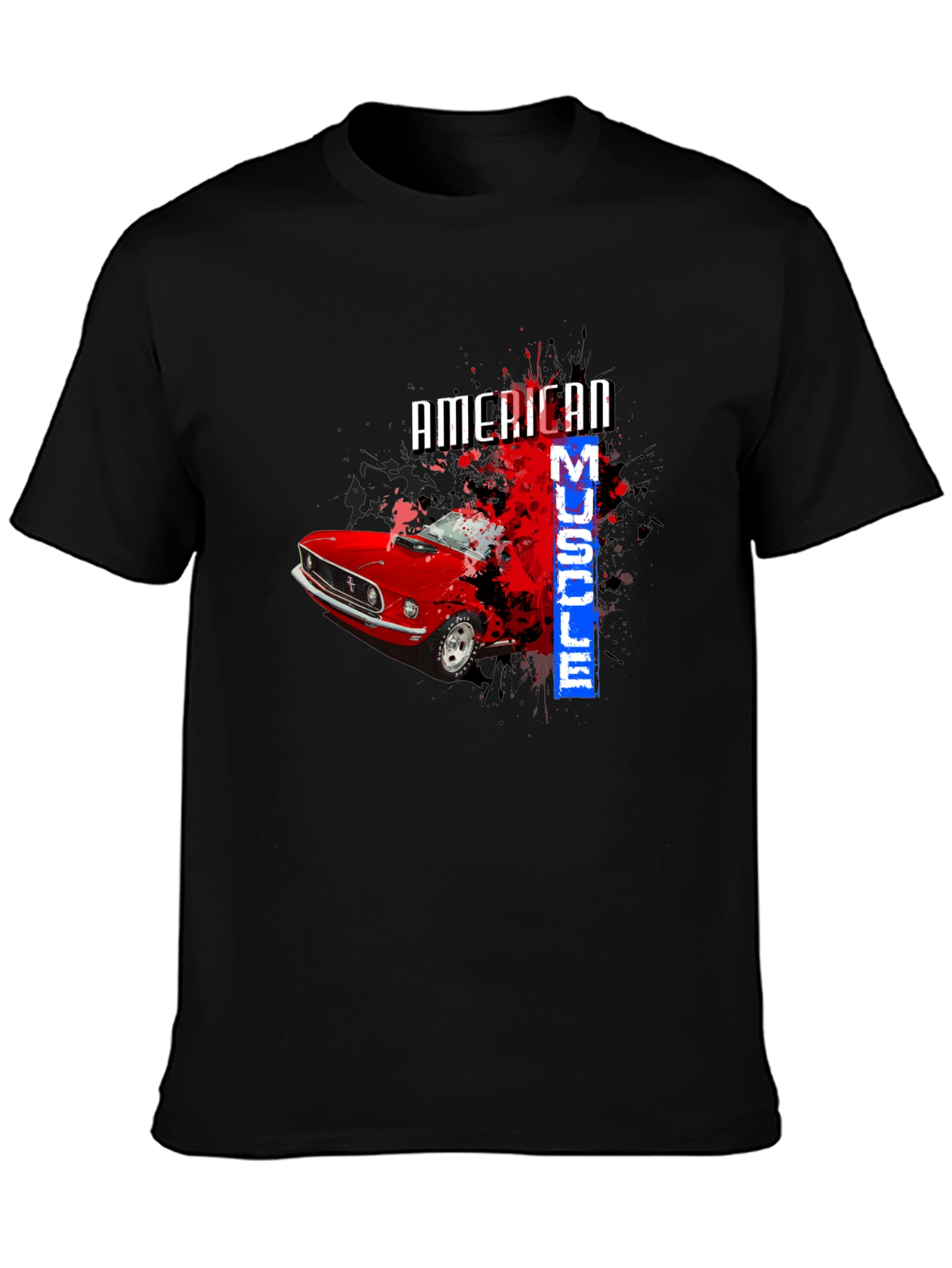 American Muscle Car Graphic T-Shirt - Black