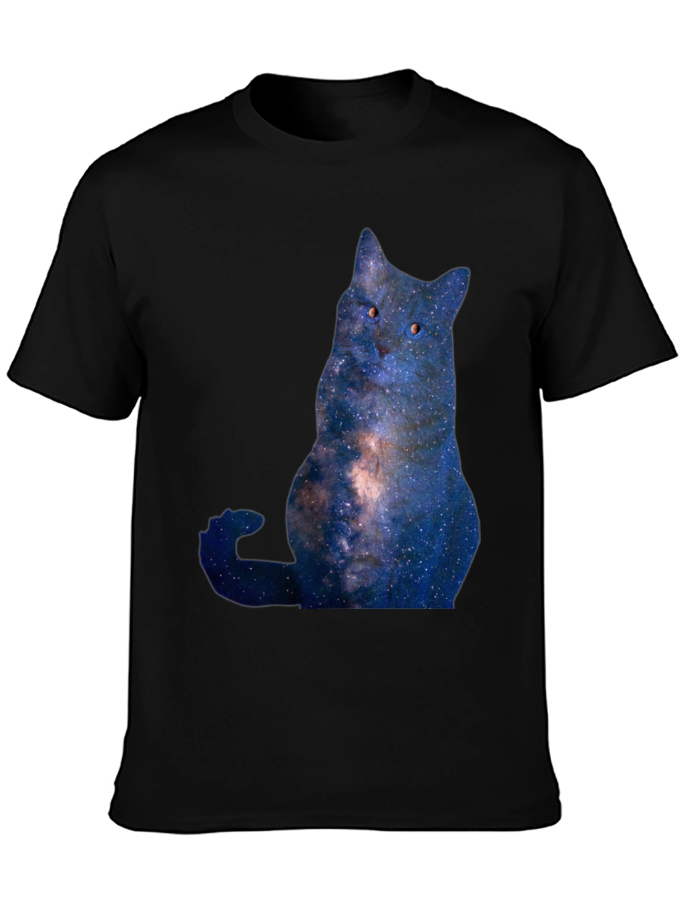 Cosmic Cat Graphic T-Shirt - Mens Black Tee