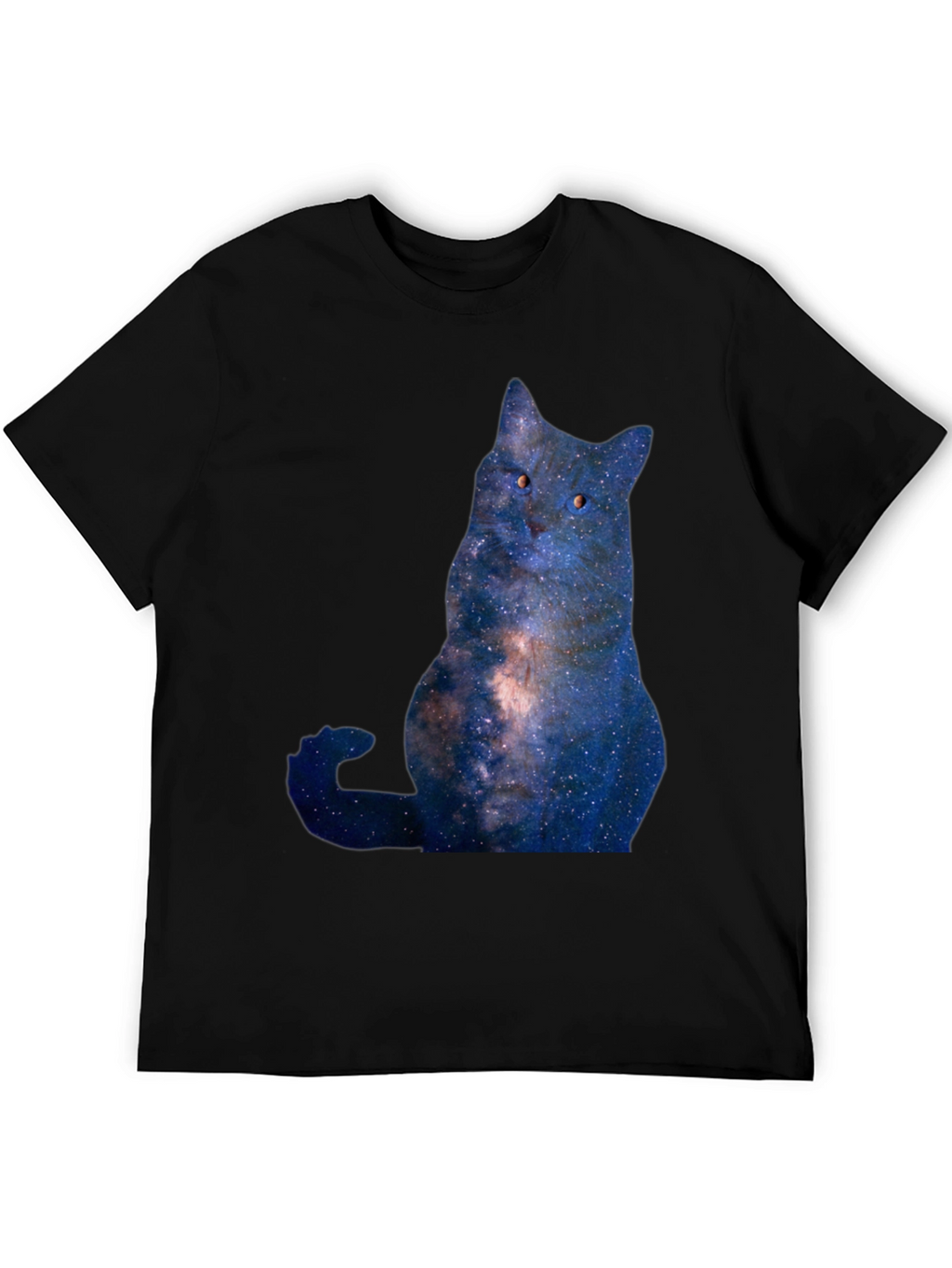 Cosmic Cat Graphic T-Shirt - Mens Black Tee