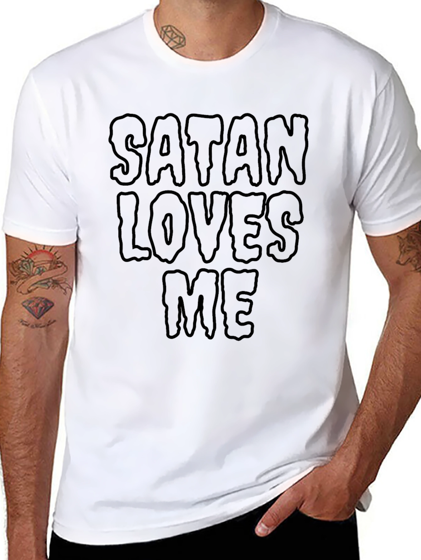 Satan Loves Me Graphic Tee - Black T-Shirt