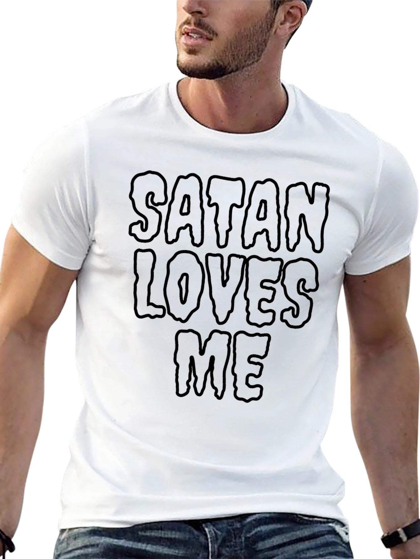 Satan Loves Me Graphic Tee - Black T-Shirt