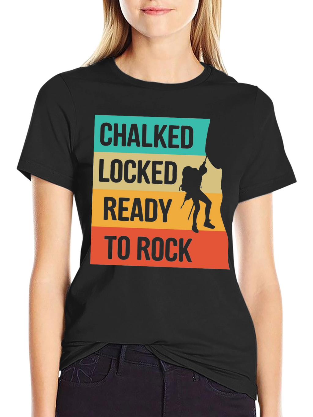 Chalked Locked Ready to Rock Climbing Graphic Tee