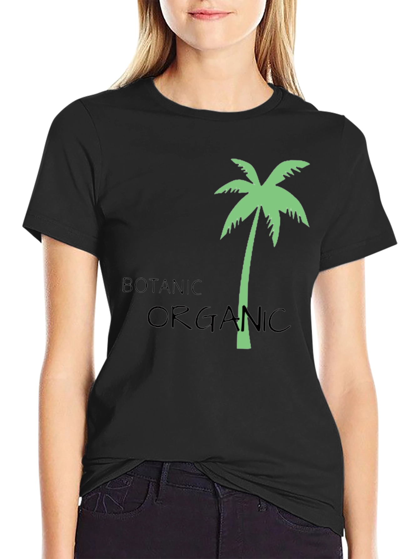 Botanic Organic Palm Tree Graphic T-Shirt