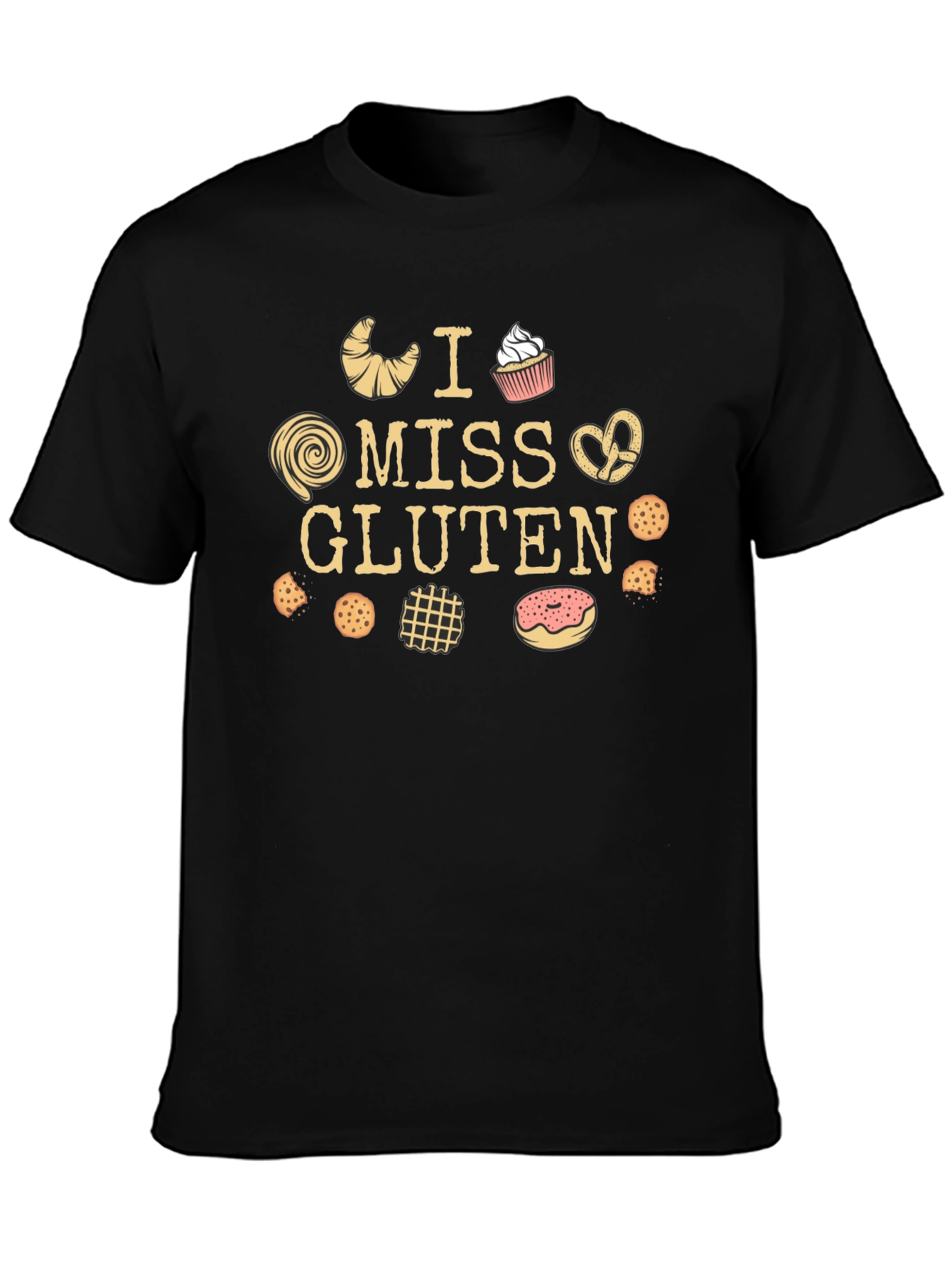 I Miss Gluten Black T-Shirt