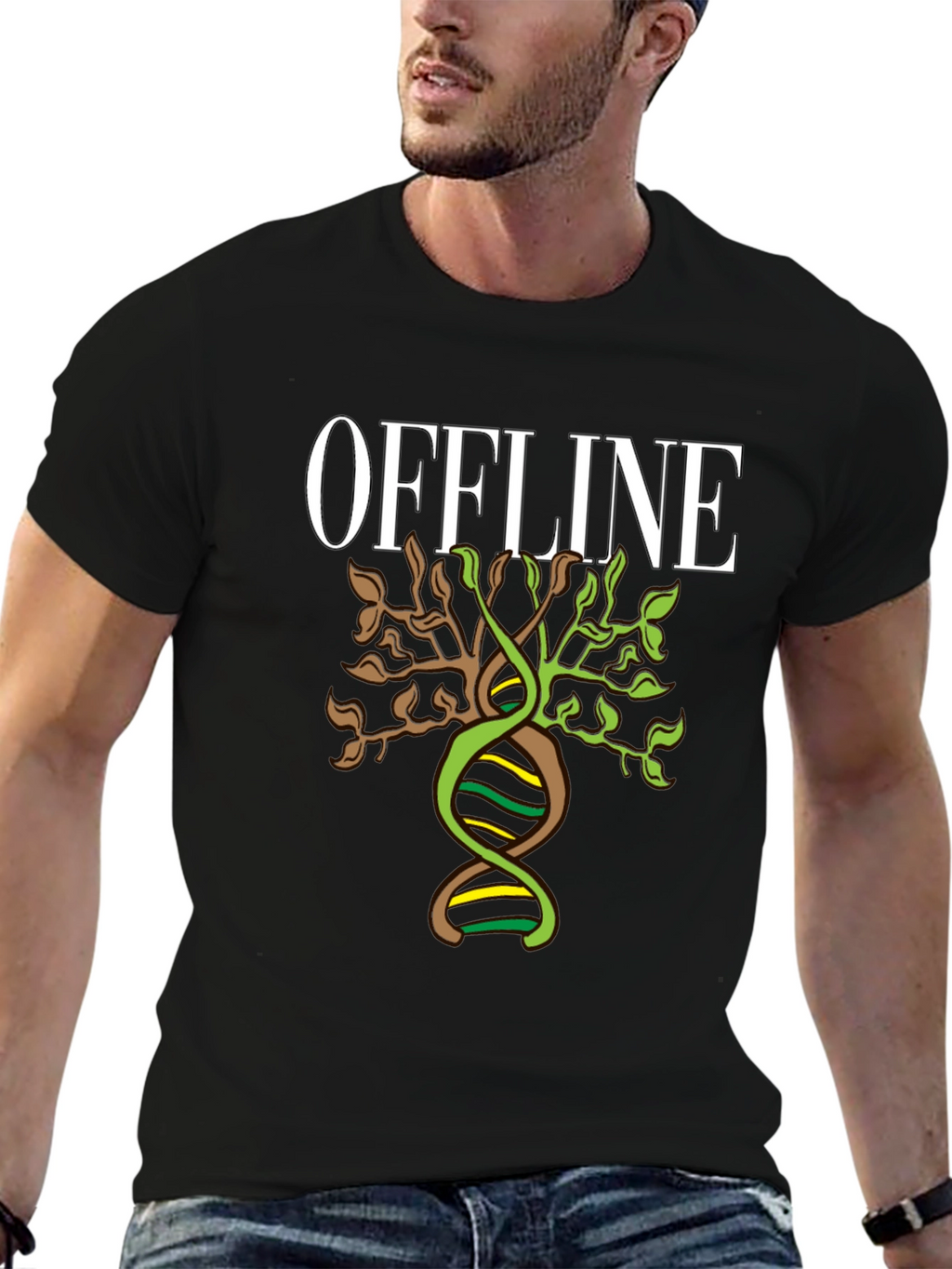 Offline DNA Tree Graphic T-Shirt