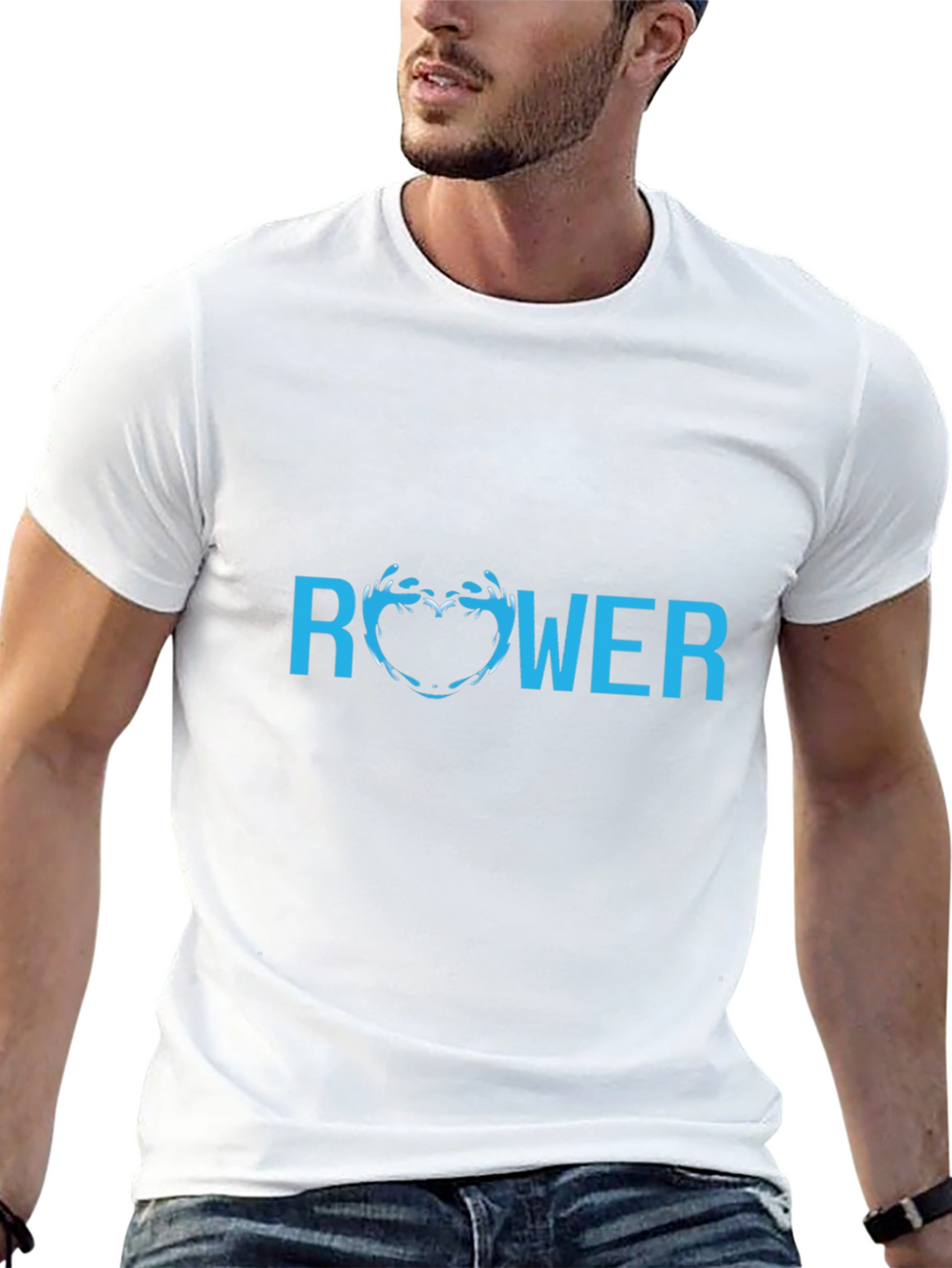 Rower T-Shirt - Cool Heart Water Design