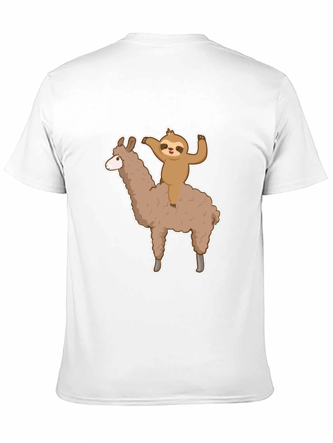Sloth Riding Llama Graphic Tee - Mens Black T-Shirt