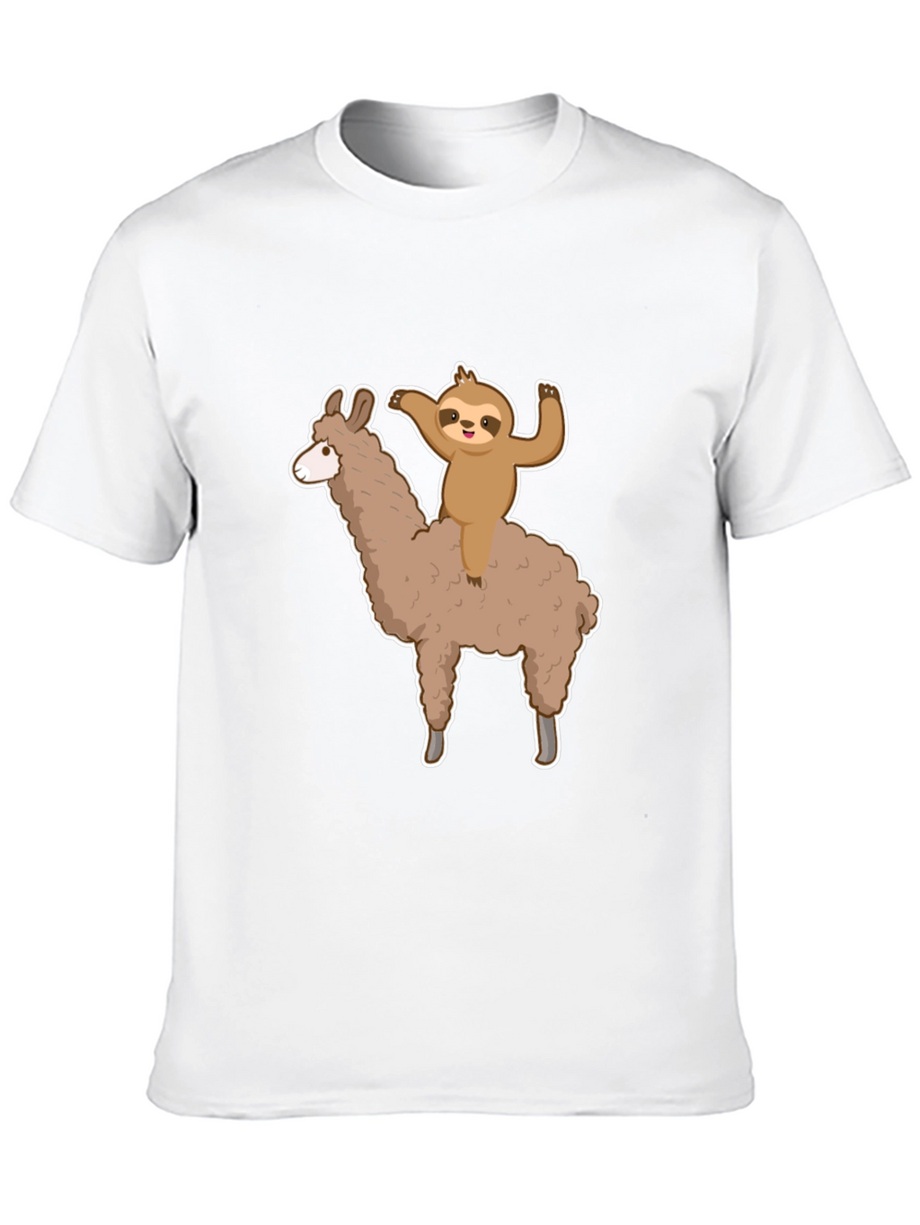 Sloth Riding Llama Graphic Tee - Mens Black T-Shirt