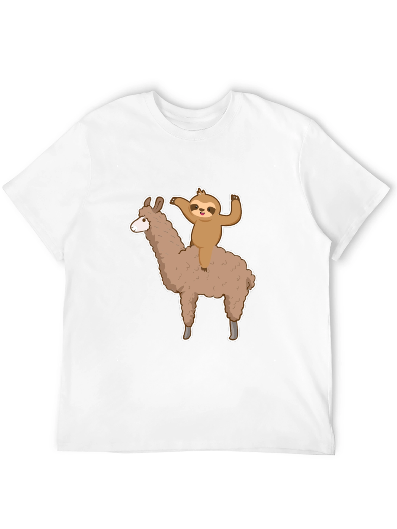Sloth Riding Llama Graphic Tee - Mens Black T-Shirt