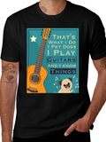 Dog & Guitar Graphic Tee - I Play Guitars