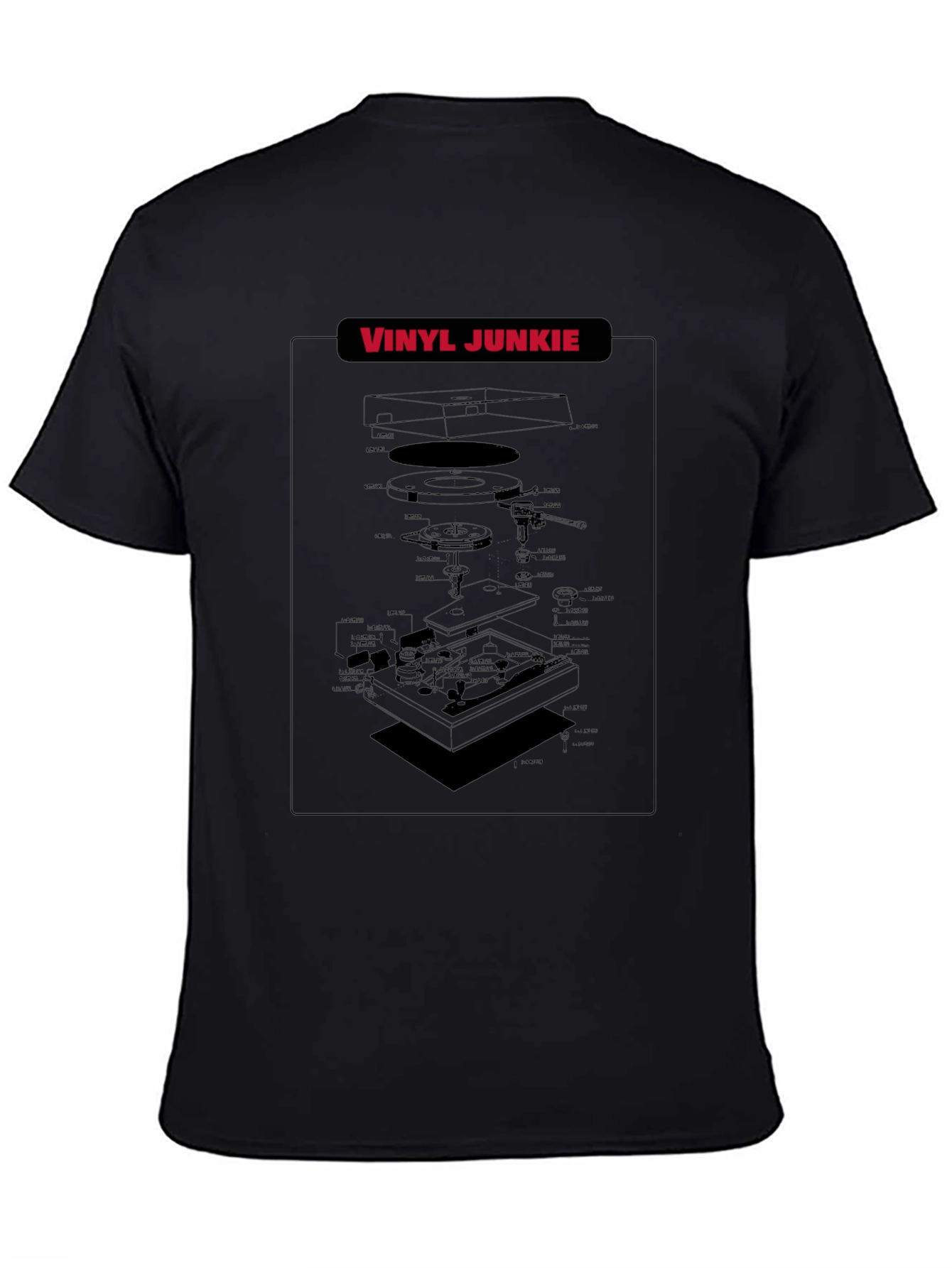 Vinyl Junkie Black Graphic T-Shirt