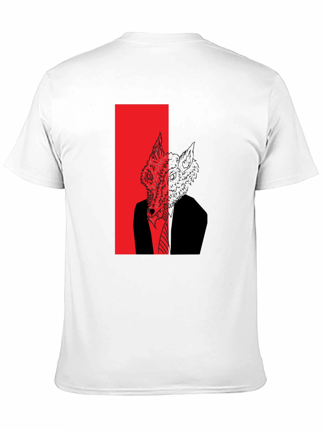 Wolf in Suit Graphic Tee - Mens Black T-Shirt