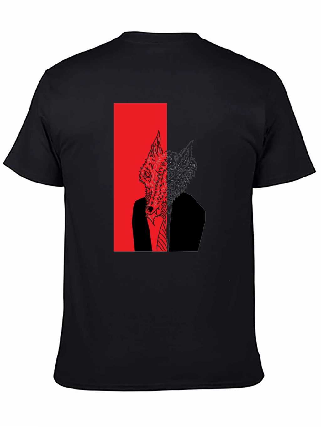 Wolf in Suit Graphic Tee - Mens Black T-Shirt