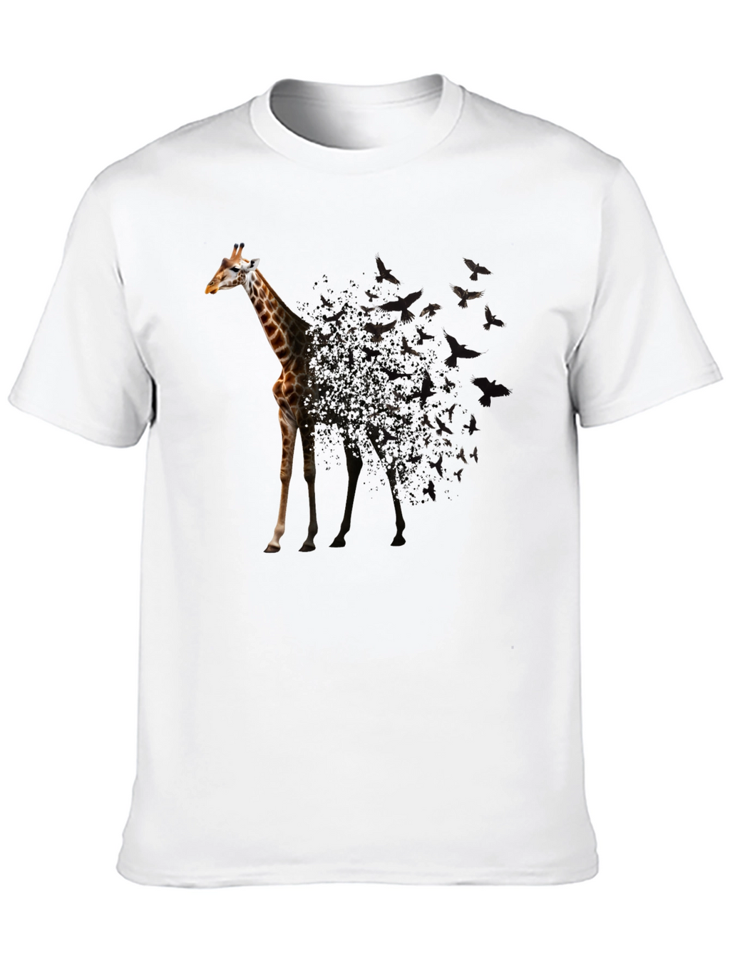 Giraffe Bird Transformation Black T-Shirt
