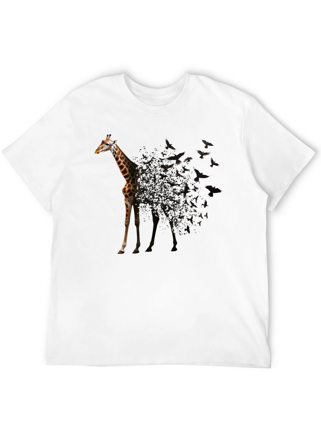 Giraffe Bird Transformation Black T-Shirt