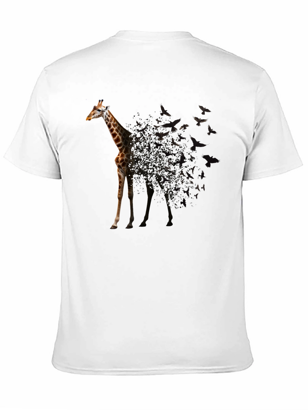 Giraffe Bird Transformation Black T-Shirt