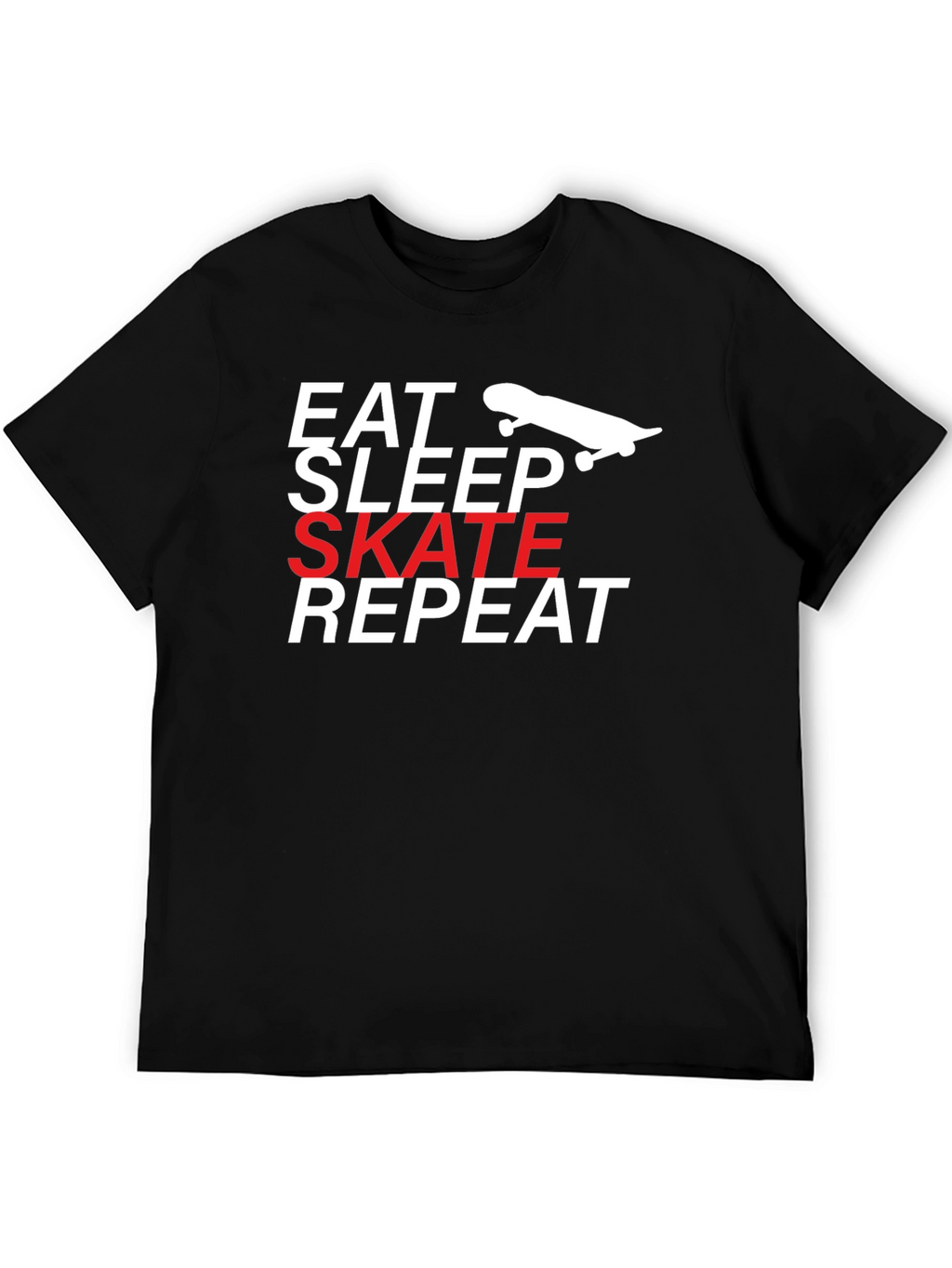 Eat Sleep Skate Repeat T-Shirt - Black Cotton Tee