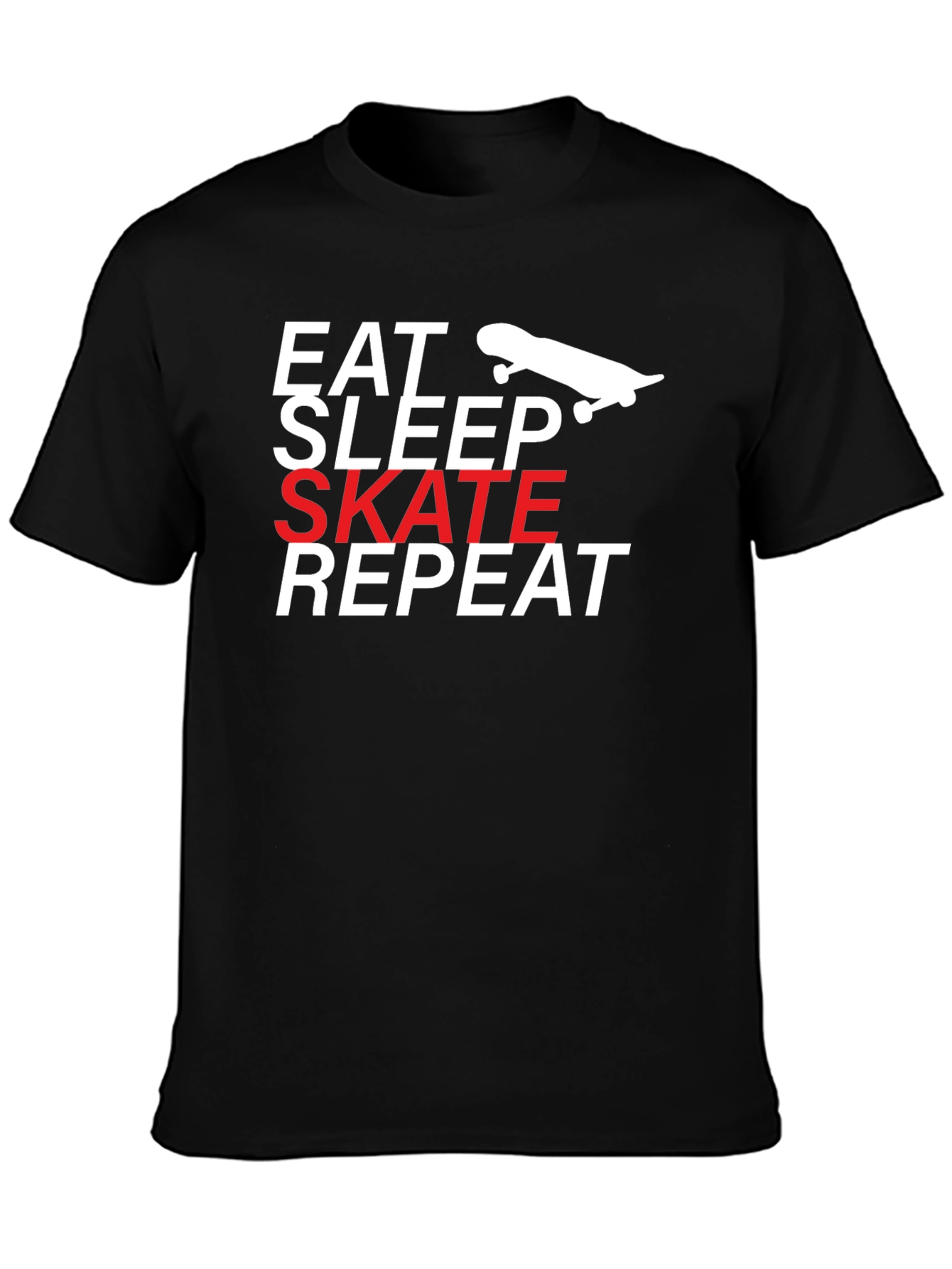 Eat Sleep Skate Repeat T-Shirt - Black Cotton Tee