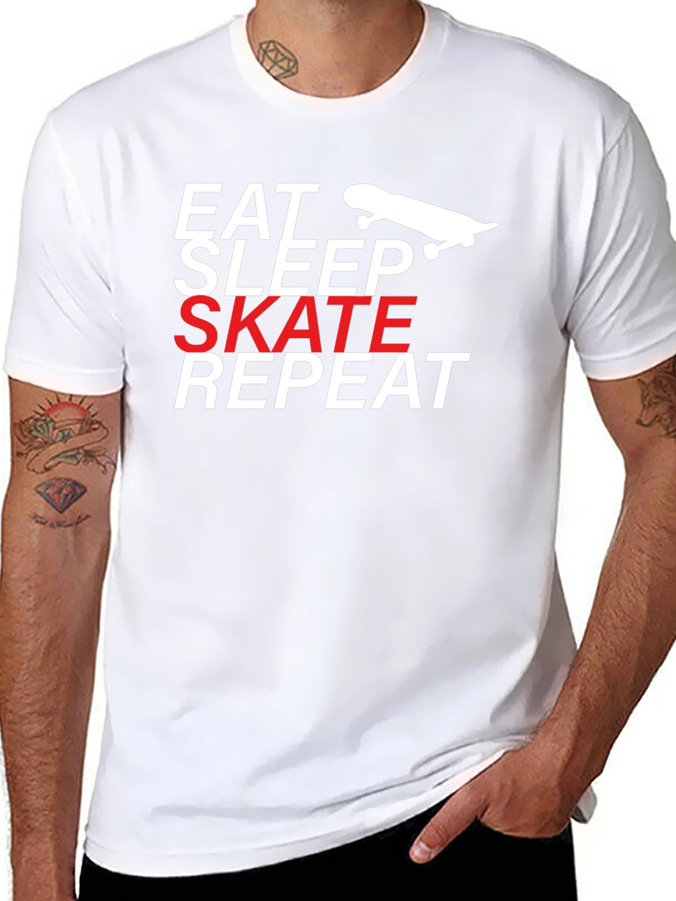 Eat Sleep Skate Repeat T-Shirt - Black Cotton Tee