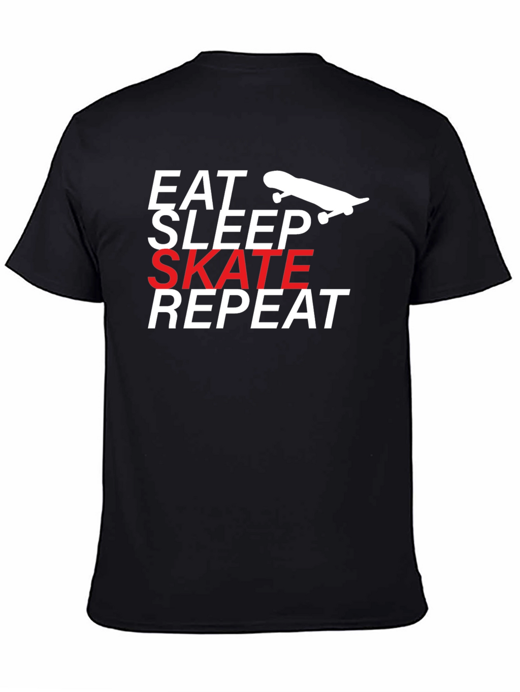 Eat Sleep Skate Repeat T-Shirt - Black Cotton Tee