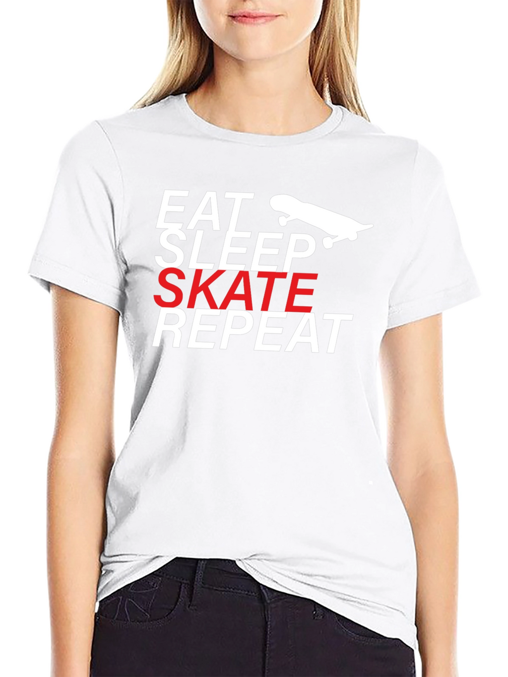 Eat Sleep Skate Repeat T-Shirt - Black Cotton Tee