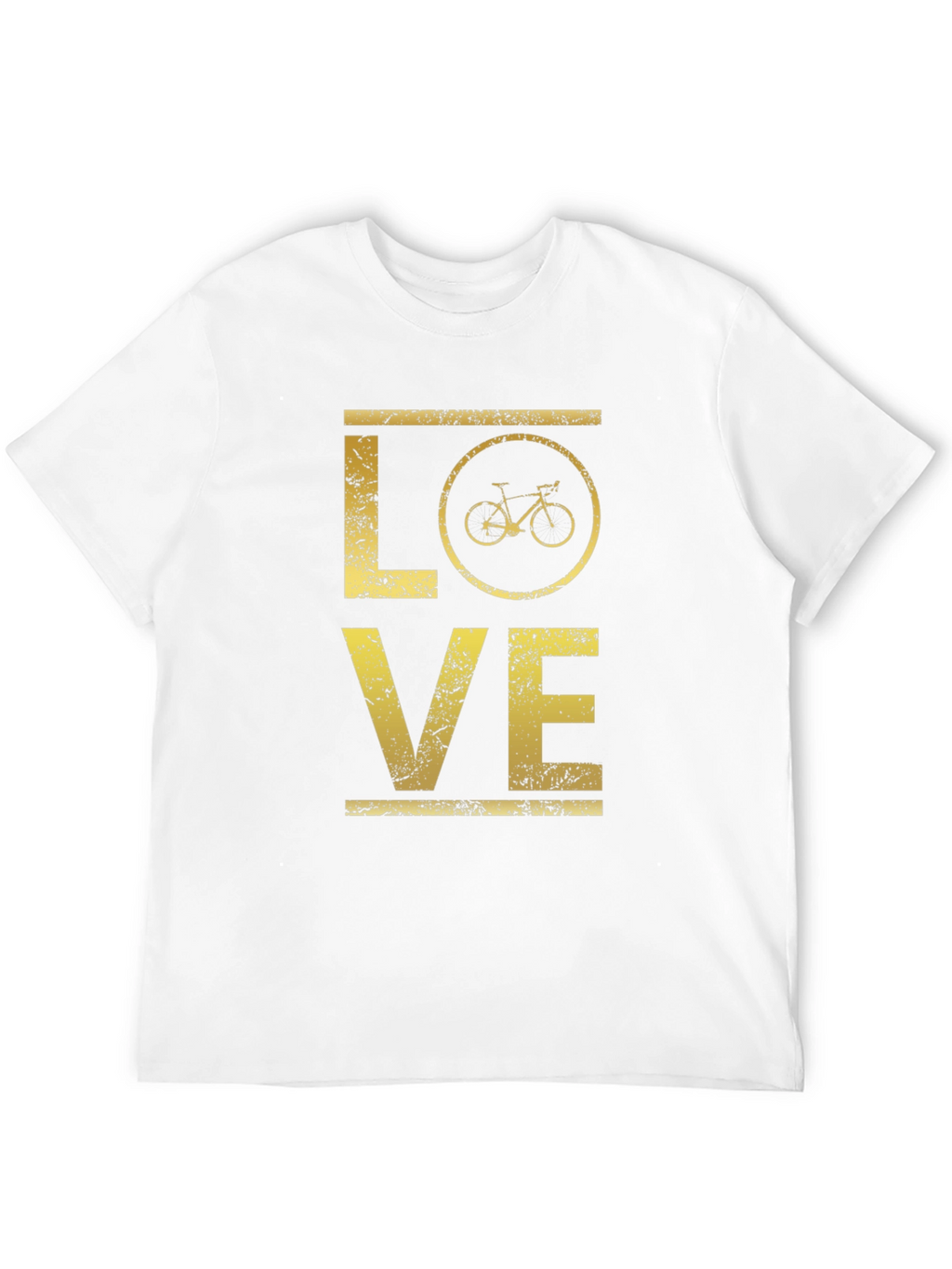 Love Cycling T-Shirt - Distressed Gold Graphic Tee