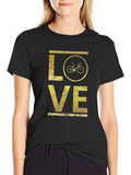 Love Cycling T-Shirt - Distressed Gold Graphic Tee