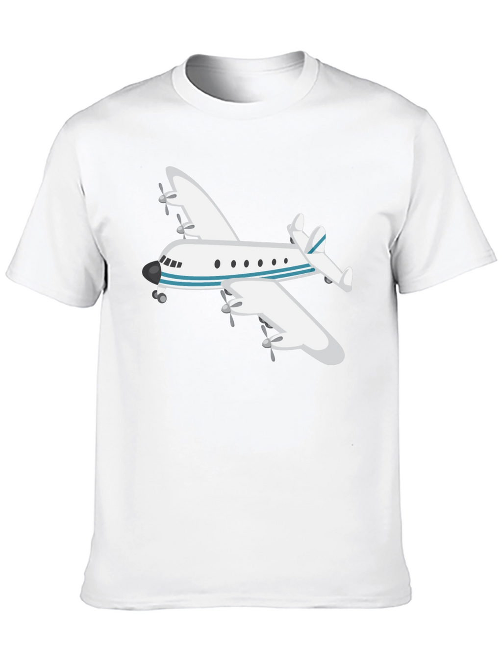 Airplane Graphic Tee - Black Crew Neck T-Shirt