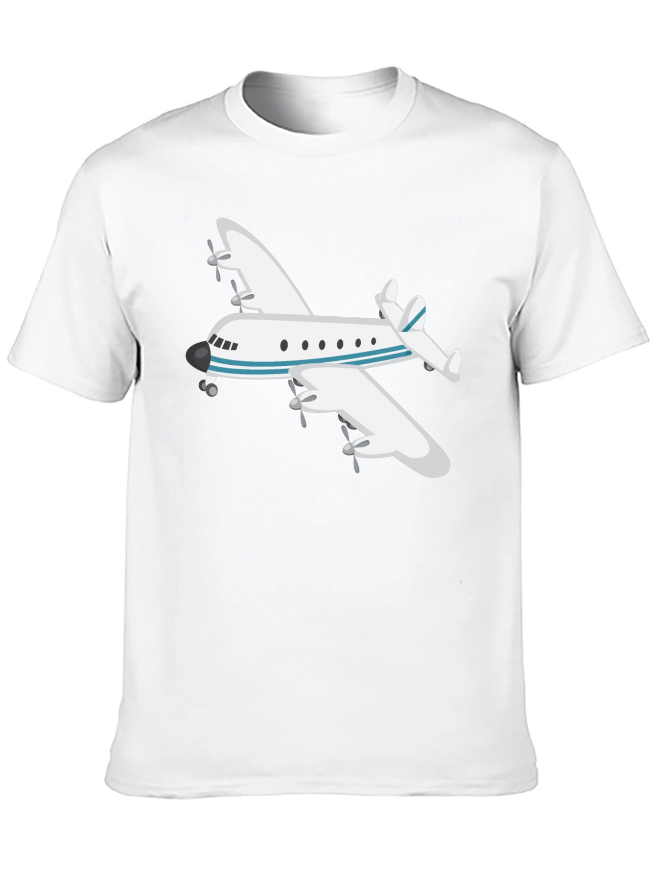 Airplane Graphic Tee - Black Crew Neck T-Shirt