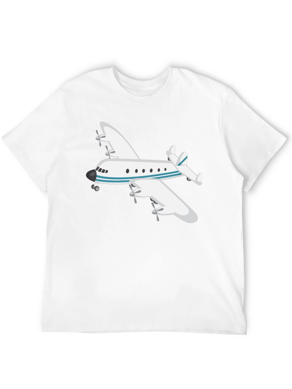 Airplane Graphic Tee - Black Crew Neck T-Shirt