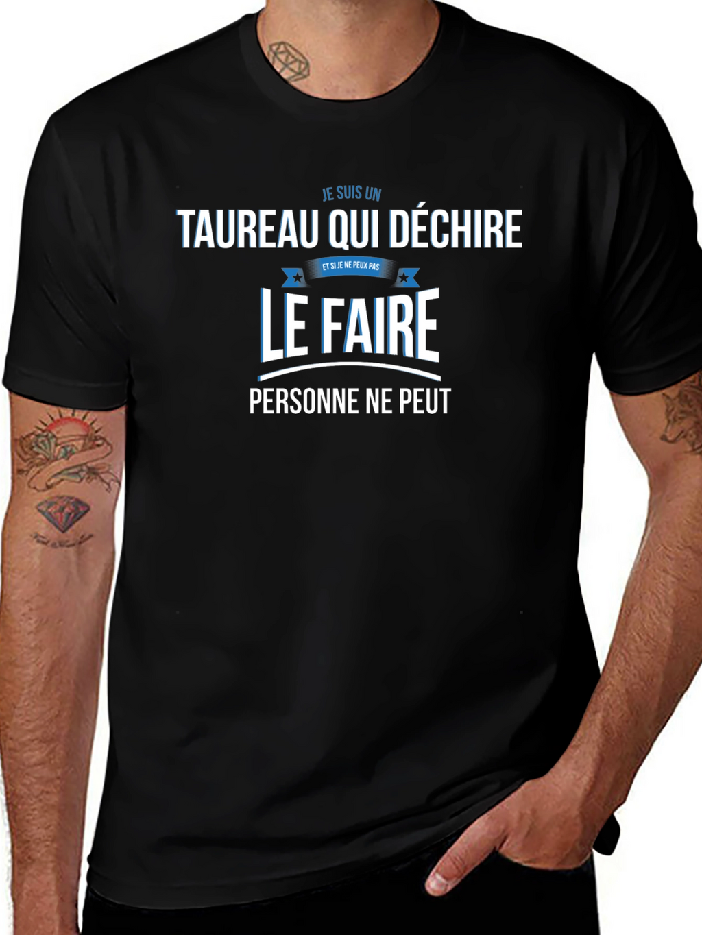 Taurus Zodiac Graphic Tee - French Slogan T-Shirt