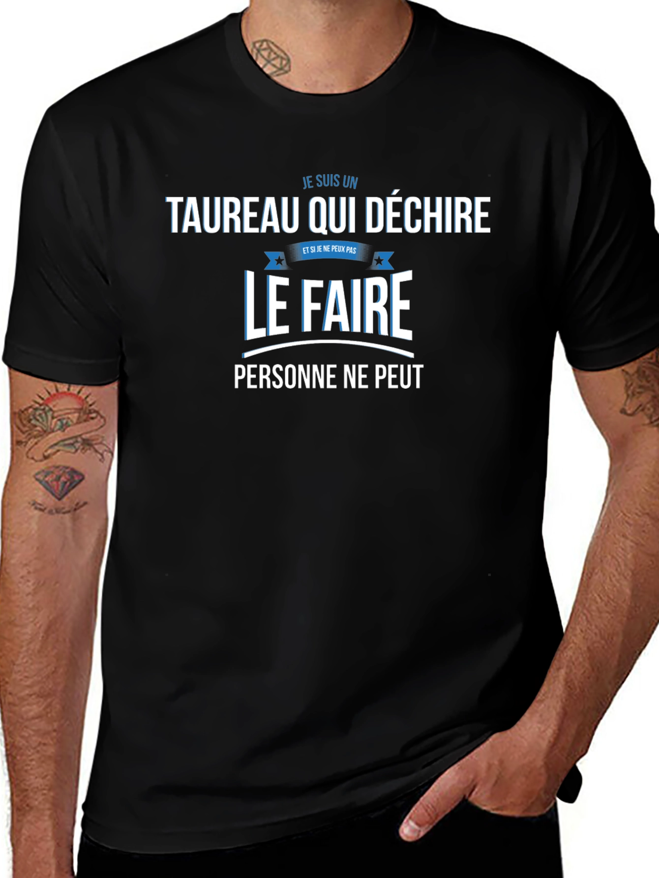 Taurus Zodiac Graphic Tee - French Slogan T-Shirt