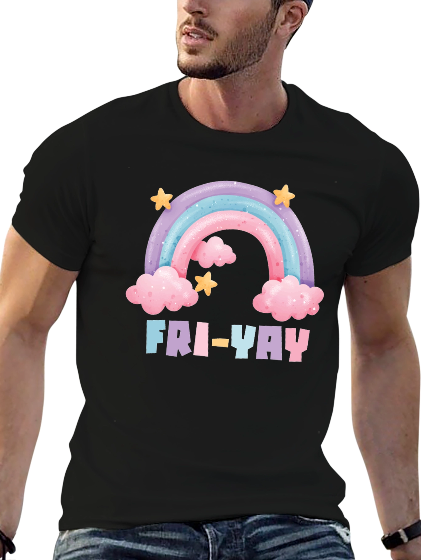Fri-Yay Rainbow Graphic T-Shirt