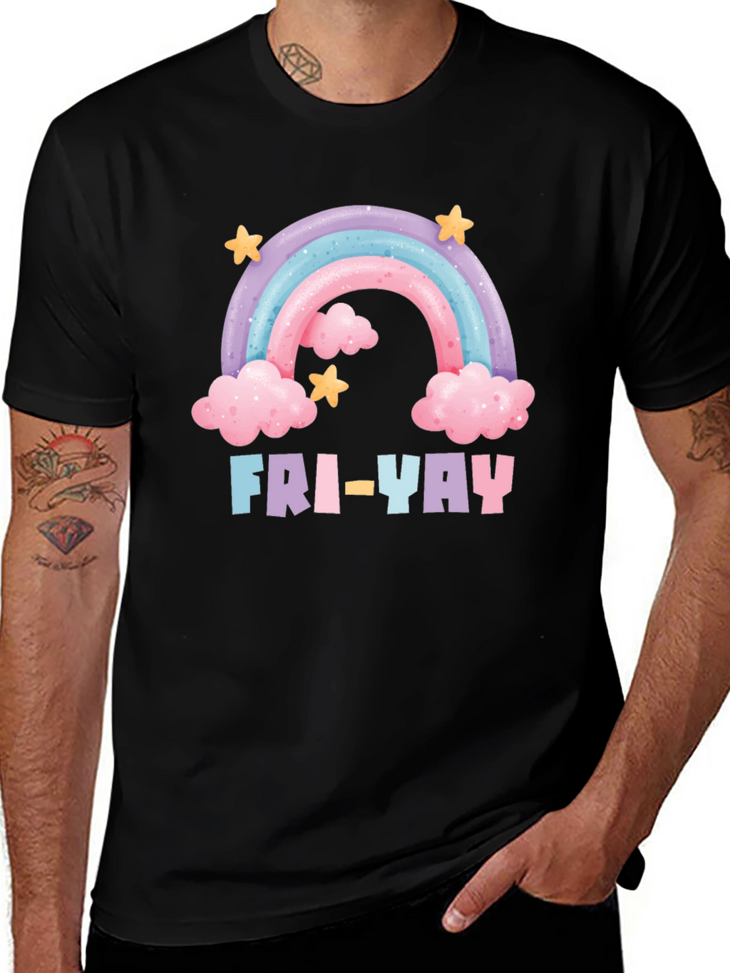 Fri-Yay Rainbow Graphic T-Shirt