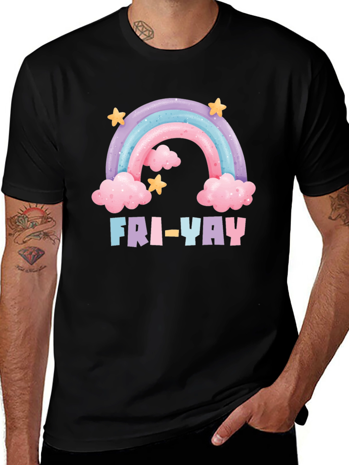 Fri-Yay Rainbow Graphic T-Shirt