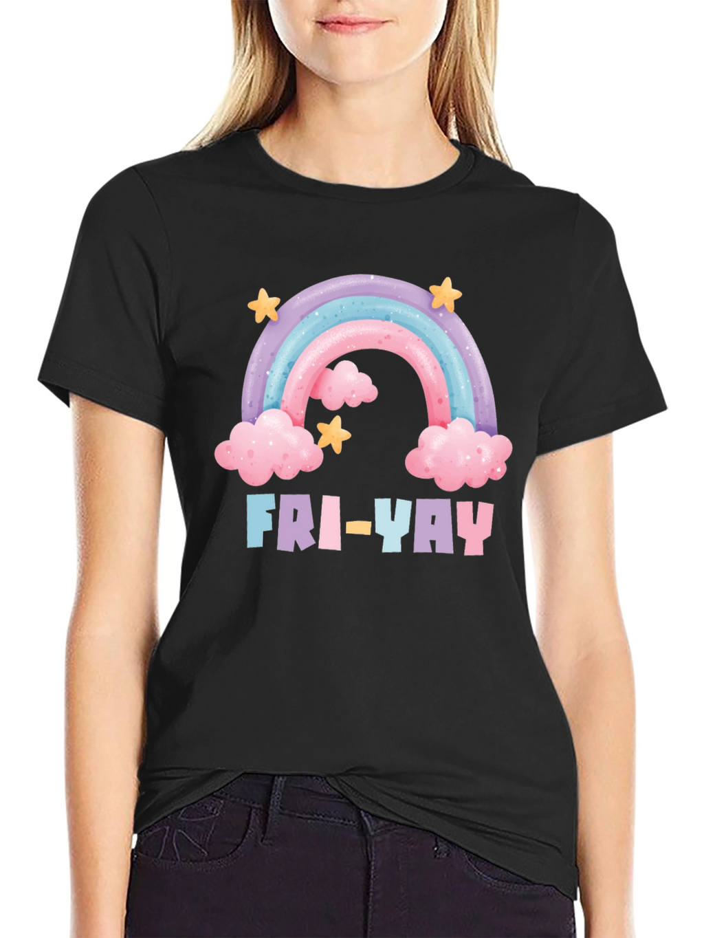 Fri-Yay Rainbow Graphic T-Shirt