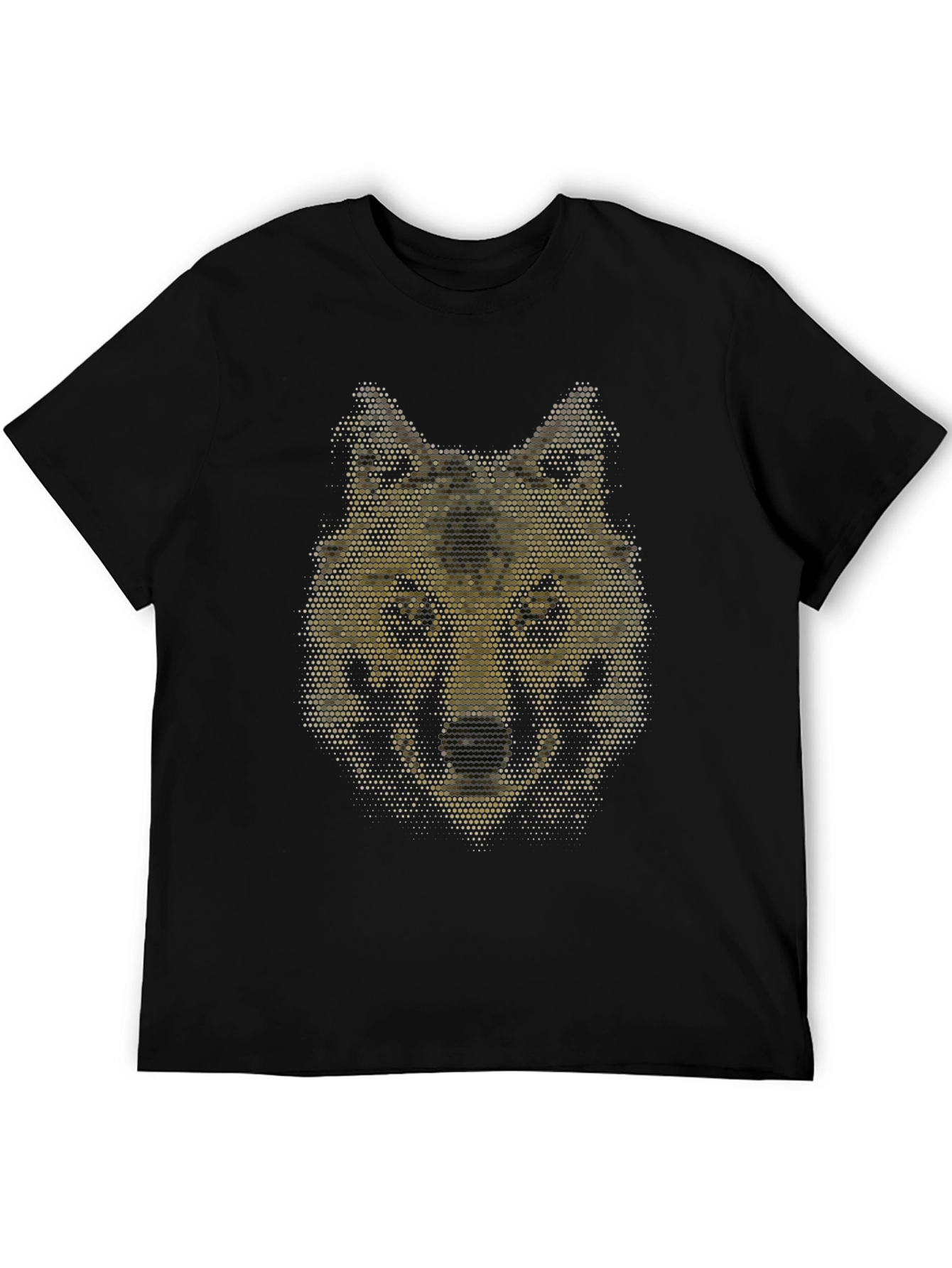Geometric Wolf Graphic Print Mens T-Shirt