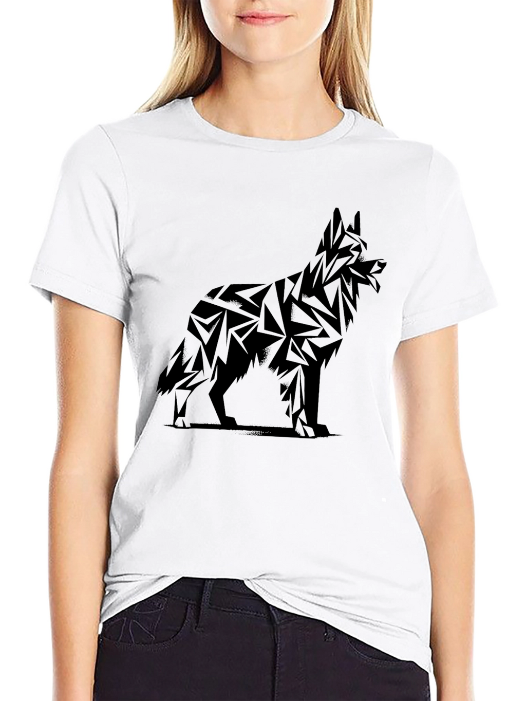 Geometric German Shepherd Graphic Tee