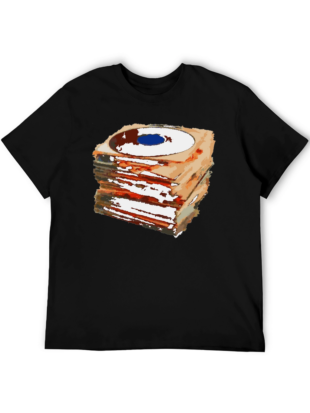 Stacked Records Graphic Tee - Black