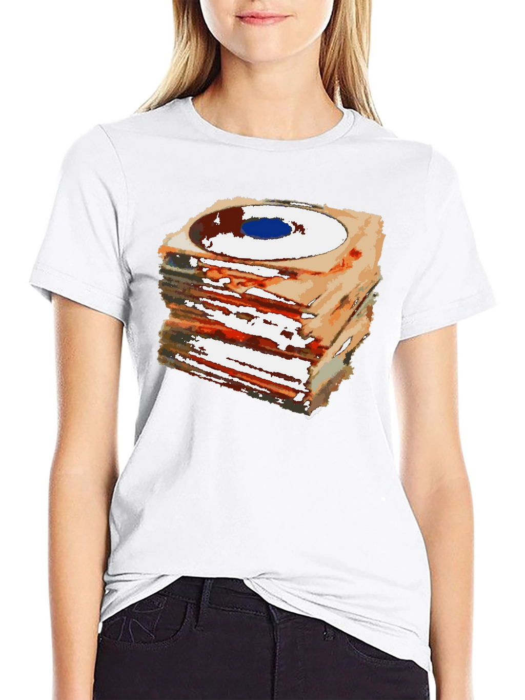 Stacked Records Graphic Tee - Black