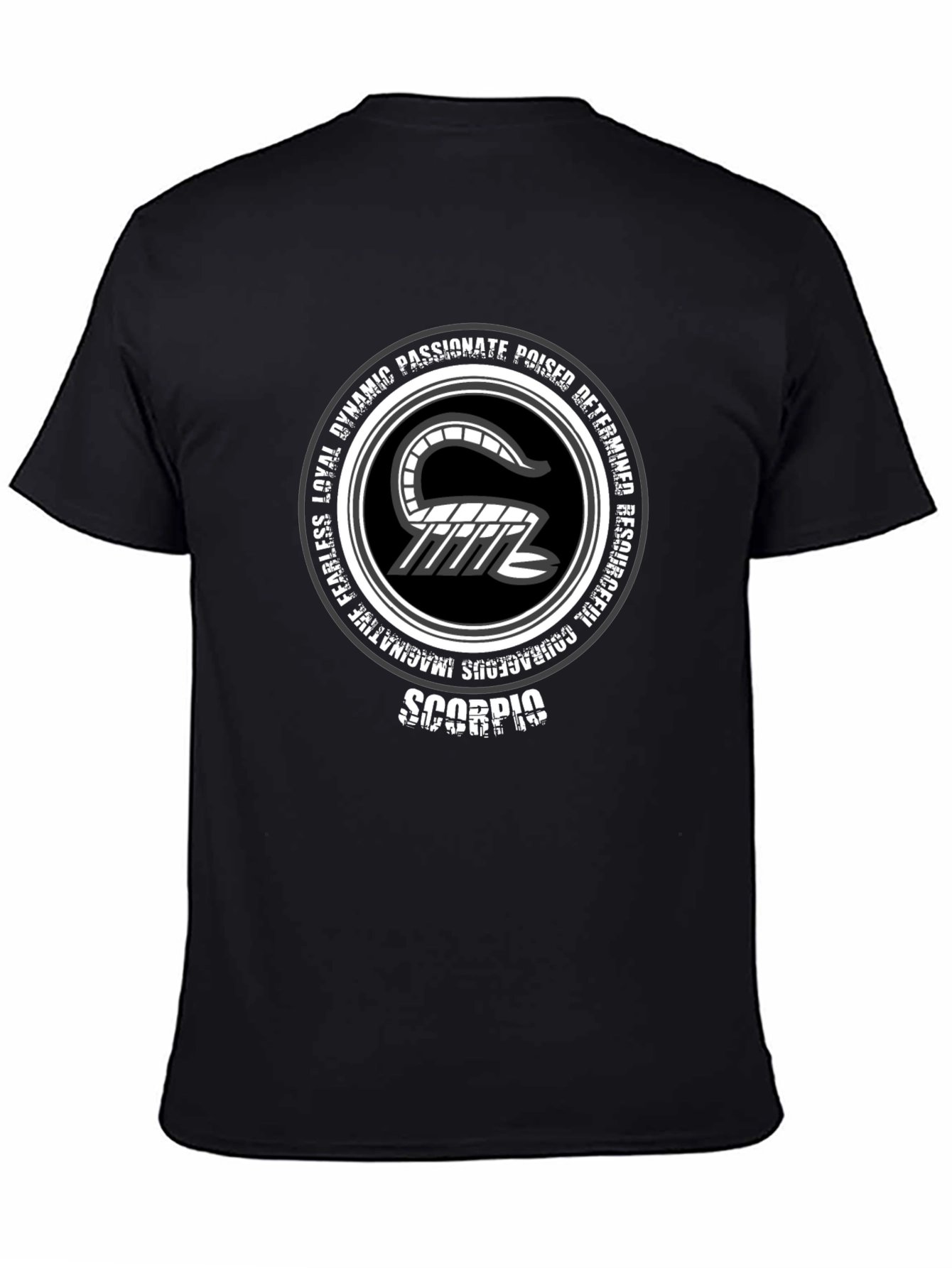 Scorpio Zodiac Graphic T-Shirt - Black