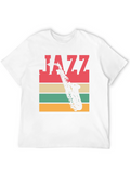 Jazz Saxophone Graphic Tee - Retro Style T-Shirt